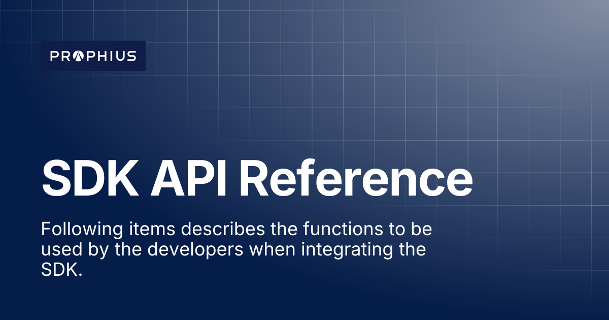 SDK API Reference | Documentation